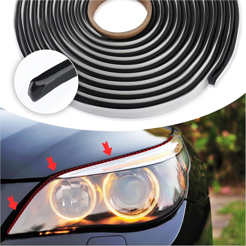Stacool 13FT Car Headlight Sealant Butyl Tape,Butyl Rubber Sealant Blocks Dust Water Noise,Universal Butyl Sealant Tape Car Accessories for Car Headlights Taillights Windshield Doors (13Ft x 9mm x 3mm) - Image 1